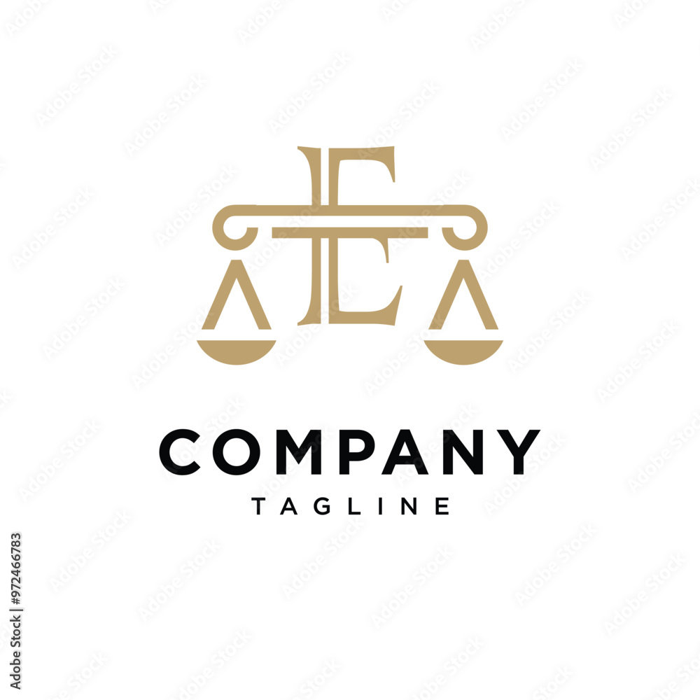 Letter E law Justice Scale Logo icon vector Letter E law Justice Scale Logo icon vector