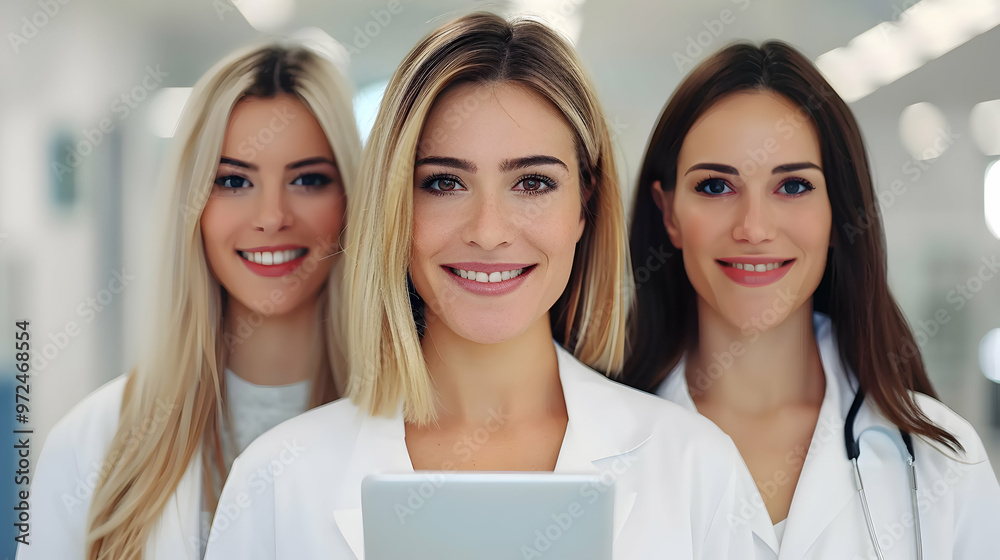 Women Doctors And Explain Tablet Hospital Women Doctors And Explain Tablet Hospital