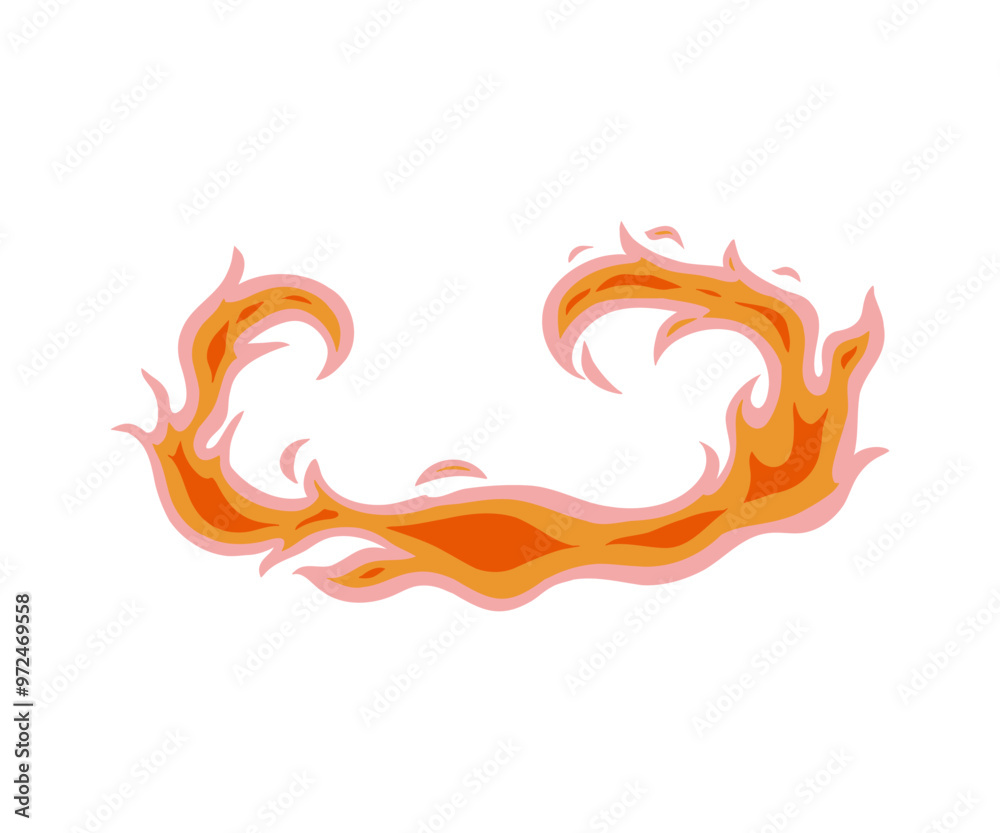 The fire is drawn in a flat style. Hand drawn vector illustration The fire is drawn in a flat style. Hand drawn vector illustration