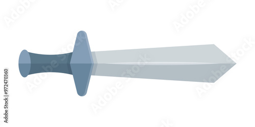 Old medieval sword icon in flat style. Weapon vector illustration on isolated background. Razor blade sign business concept.