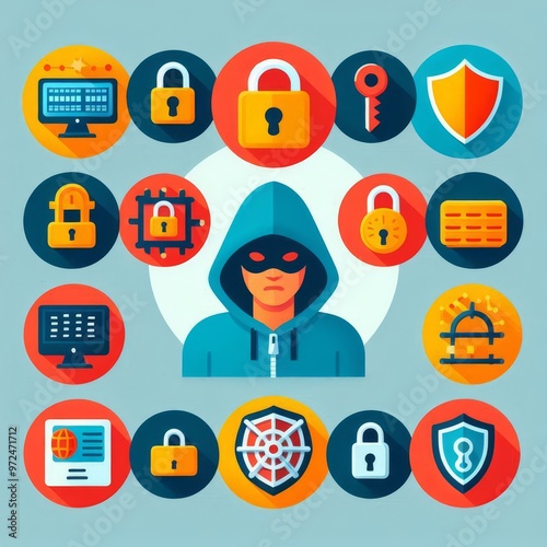 Cybersecurity elementsicons