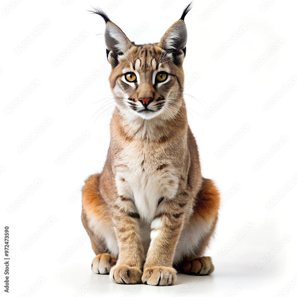 Obraz premium Desert Lynx with white background