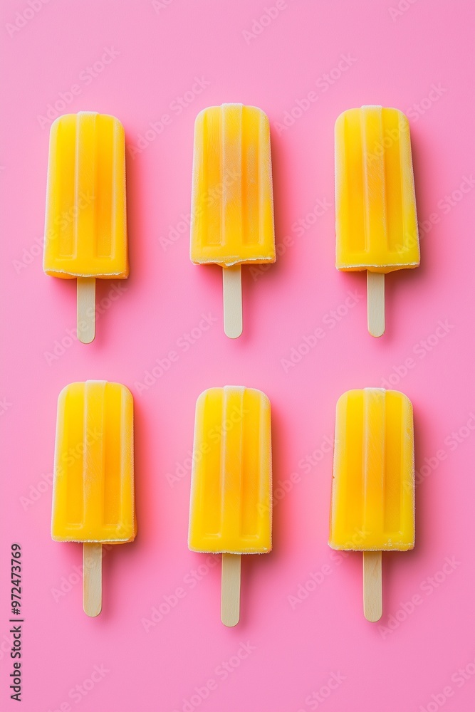 Popsicle ice cream on a pink background Popsicle ice cream on a pink background