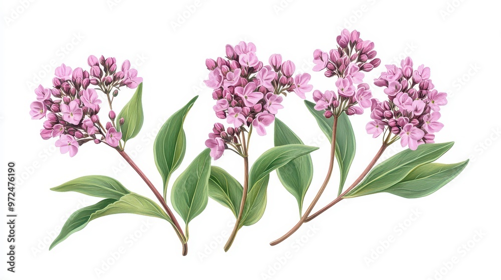 Valerian clipart, element, 3D illustration, realistic, isolated on white background Valerian clipart, element, 3D illustration, realistic, isolated on white background