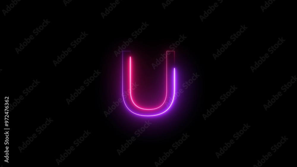 Glowing Neon Letter Sign Illustration. Glowing Neon Letter Sign Illustration.
