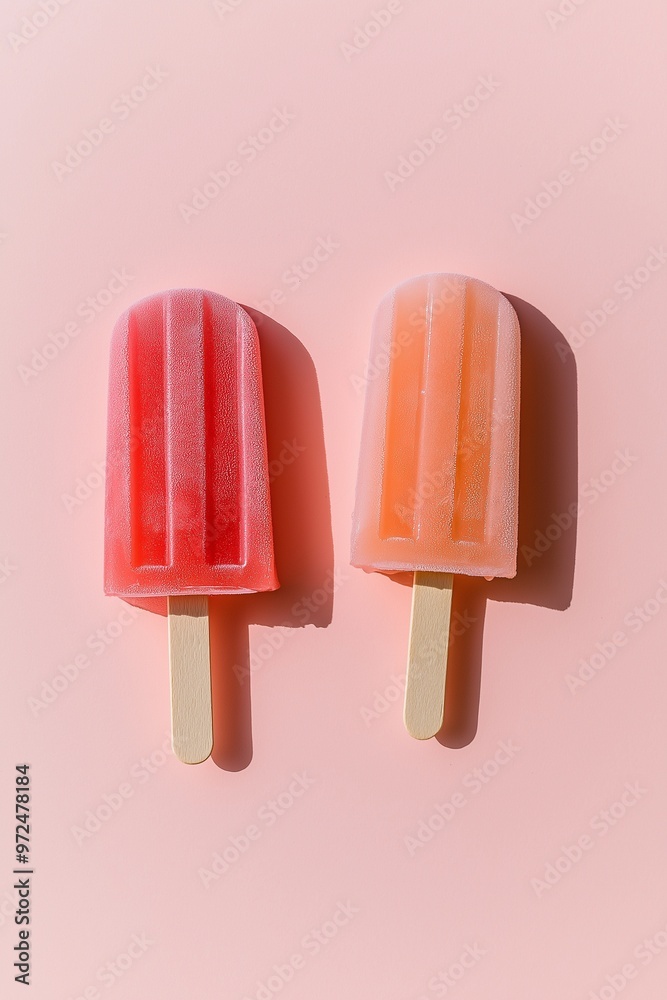 Popsicle ice cream on a pastel background Popsicle ice cream on a pastel background
