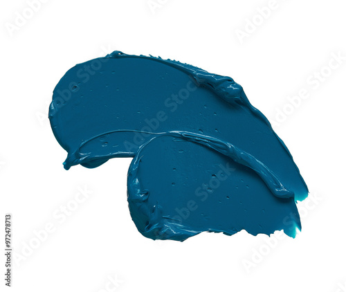 A smear of acrylic paint on a white background, a unique work of art, an expressive element of decor. The photograph reflects a combination of color and space that captures attention and inspires.
