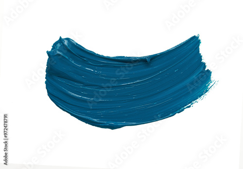 A smear of acrylic paint on a white background, a unique work of art, an expressive element of decor. The photograph reflects a combination of color and space that captures attention and inspires.