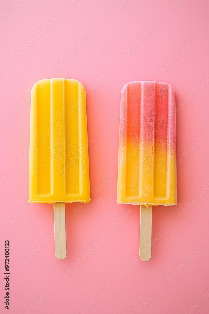 Popsicle ice cream on a pastel background