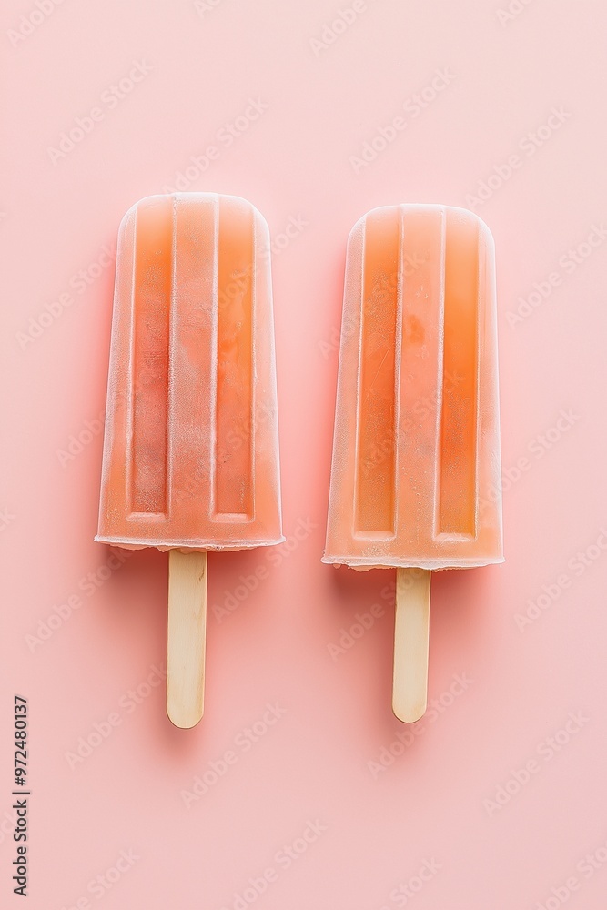 Popsicle ice cream on a pastel background Popsicle ice cream on a pastel background