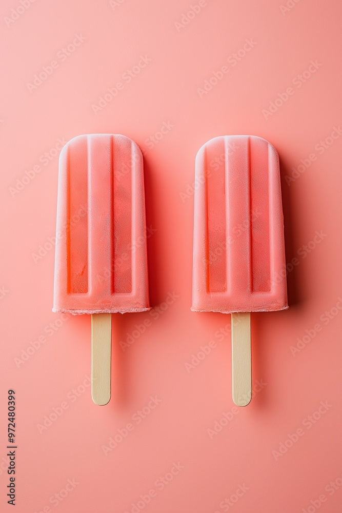 Popsicle ice cream on a pastel background