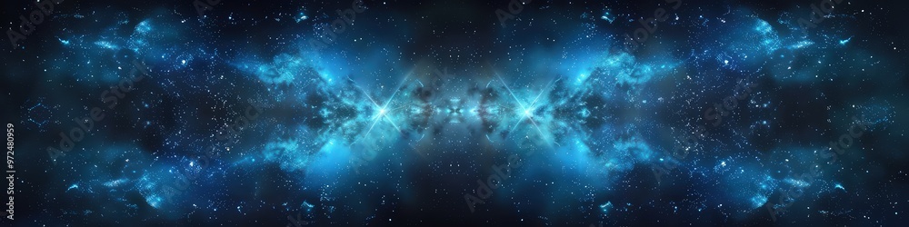 A minimalist abstract galaxy background featuring symmetrical nebula clouds and a glowing star cluster in shades of electric blue and deep indigo. A minimalist abstract galaxy background featuring symmetrical nebula clouds and a glowing star cluster in shades of electric blue and deep indigo.