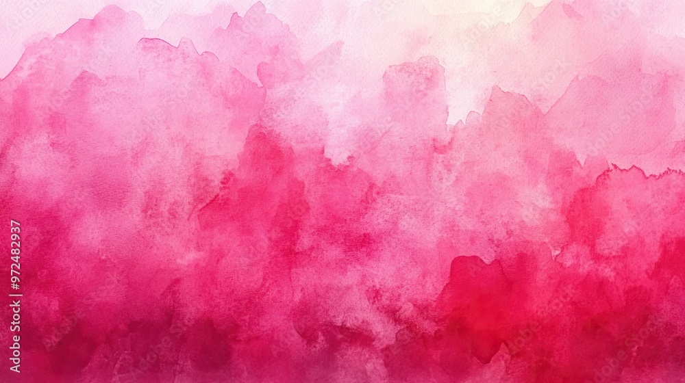 Fototapeta premium Vivid magenta pink watercolor texture background Bright fuchsia and purple abstract paint with organic edges, ideal for girly, feminine, fun designs like beauty products, fashion, and kids' parties