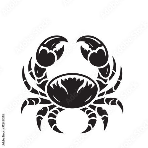 Wallpaper Mural Crab vector silhouette. Crab logo, icon design. Crab illustration black and white. Torontodigital.ca