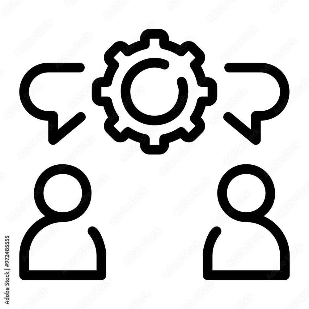teamwork line icon