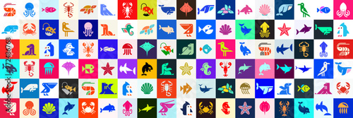 Animals logos collection. Animal logo set. Icon design