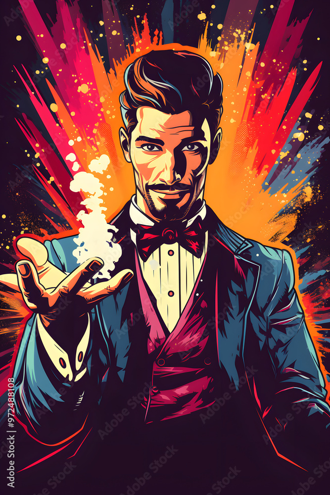 illustrated magician illustrated magician