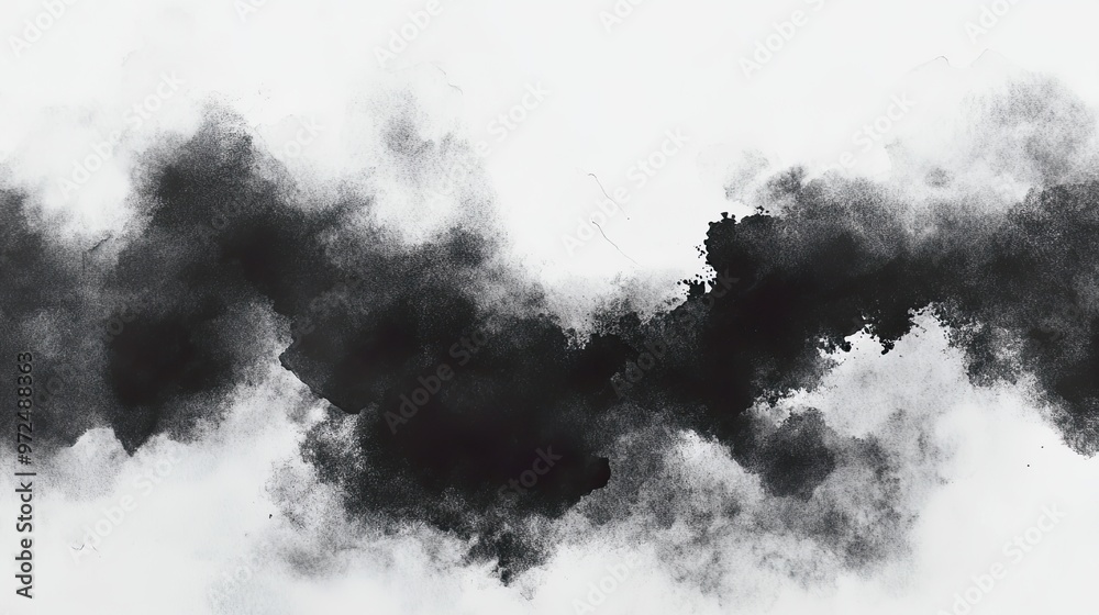Abstract black and white ink cloud illustration. Abstract black and white ink cloud illustration.