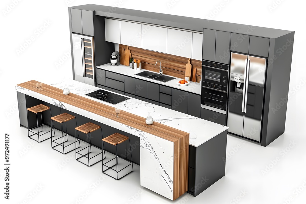 3D Render modern kitchen 3D Render modern kitchen