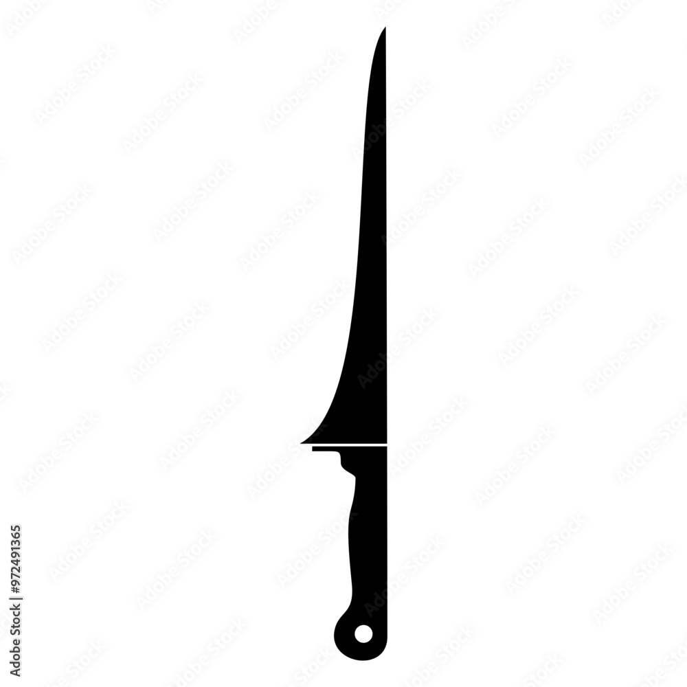 Kitchen knife icon black silhouette on white background