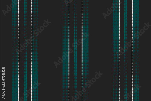 Effect fabric lines seamless, bedding pattern background vector. Nostalgia stripe texture textile vertical in black and dark colors.