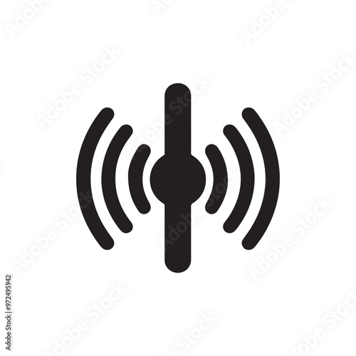 Sound Speaker Megaphone Icon: Single Solid Vector Illustration for Website Design, Logo, App, Template