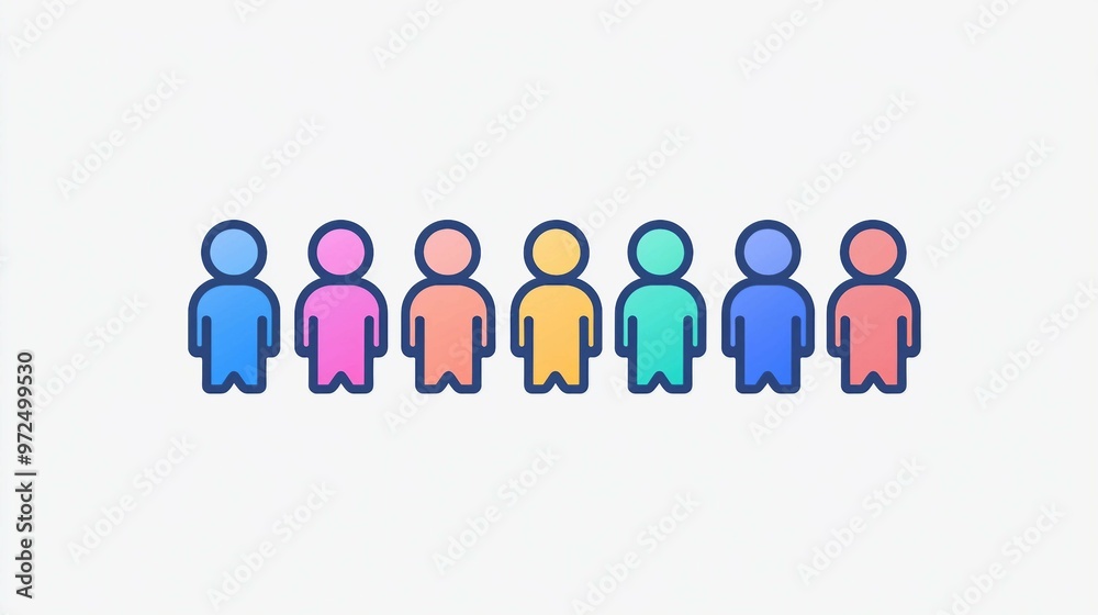 United in Diversity - Colorful Icons of Diverse People Embracing Inclusion and Equality United in Diversity - Colorful Icons of Diverse People Embracing Inclusion and Equality