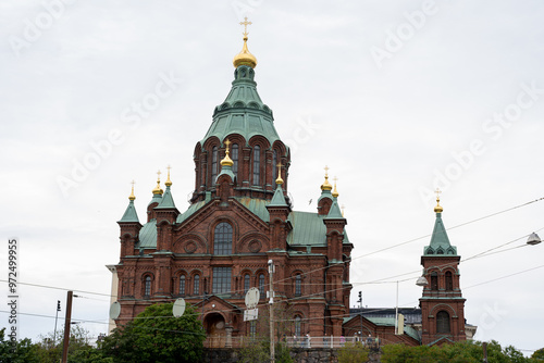 Helsinki, Finland - 07.11.2024: Exterior of Uspenski Cathedral in Helsinki, Finland photo