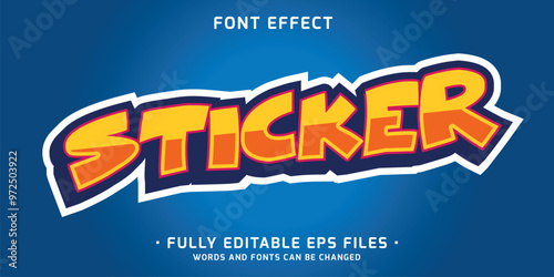 3d sticker style text effect