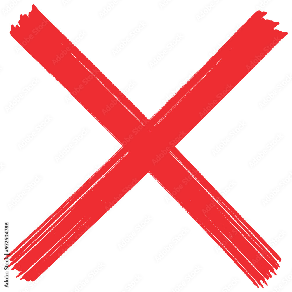 Grunge red cross shape letter x design element Grunge red cross shape letter x design element