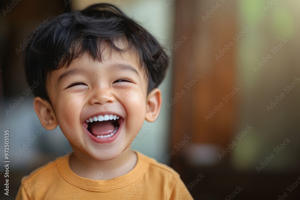 Close up portrait of asian boy laughing Close up portrait of asian boy laughing
