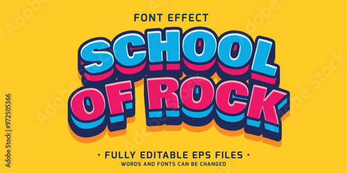 bold and vibrant 3 dimensional text effect in arch style