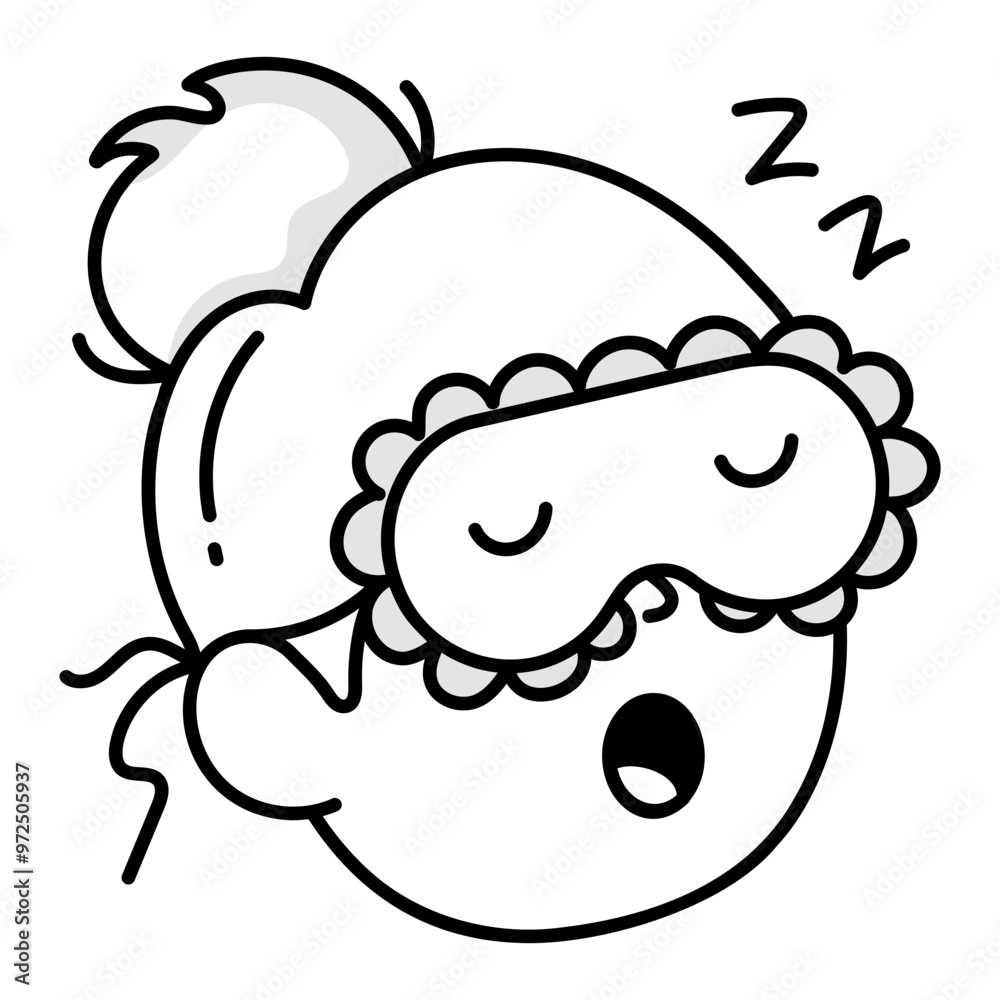 Sleeping character icon in drawing style Sleeping character icon in drawing style