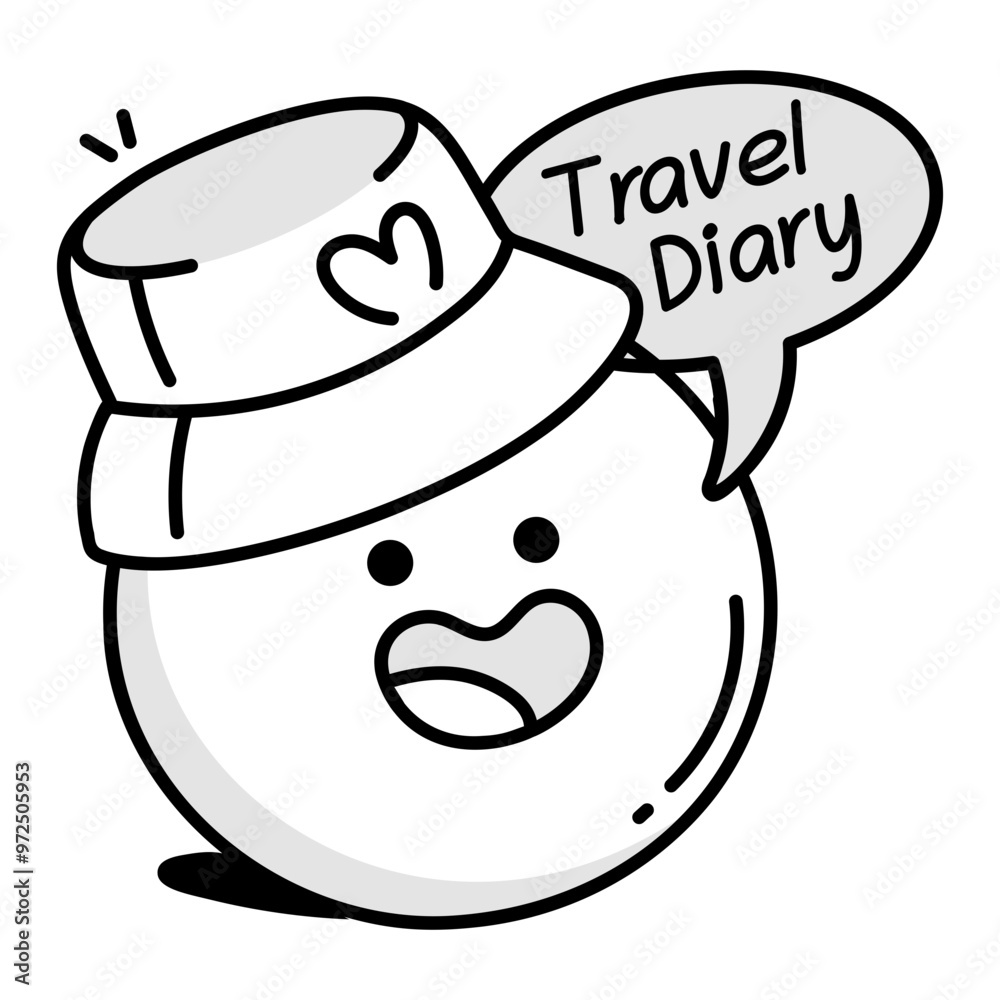 A doodle style icon of travel emoji
A doodle style icon of travel emoji