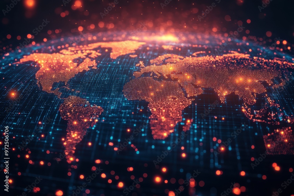 Global Connection world Map Interactive digital global business network. Global Connection world Map Interactive digital global business network.