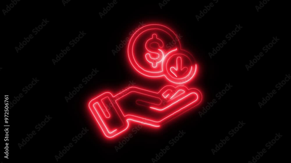 Payment Decline Icon in Video HD Neon Animation – Financial Loss and Rejection Symbol with Dynamic Glow on Black Background Payment Decline Icon in Video HD Neon Animation – Financial Loss and Rejection Symbol with Dynamic Glow on Black Background