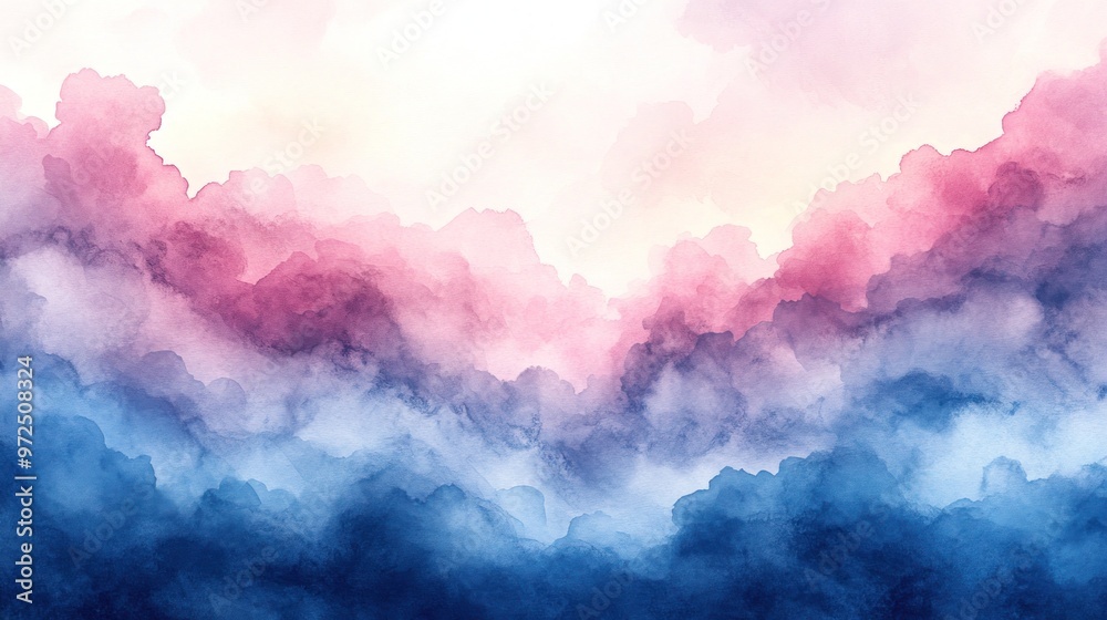 Fototapeta premium Elegant Watercolor Background with Empty Border for Creative Projects, Invitations, and Artistic Designs