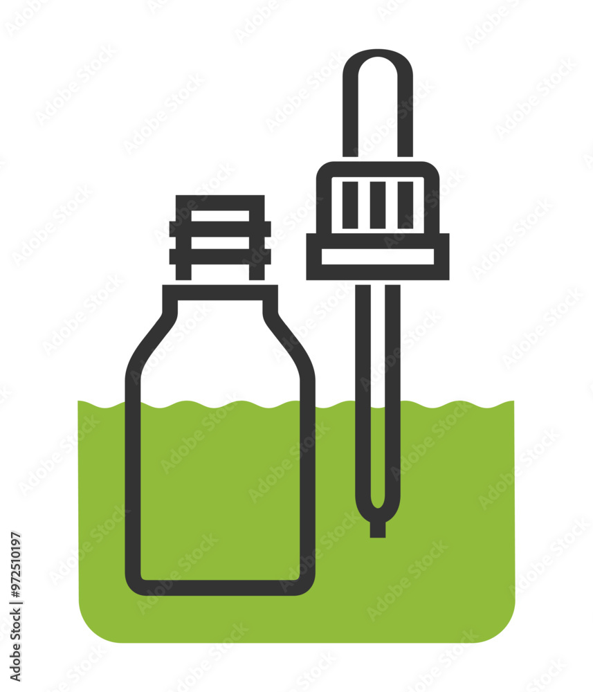 Essential Oil icon - flacon in bold line, simple but catchy Essential Oil icon - flacon in bold line, simple but catchy