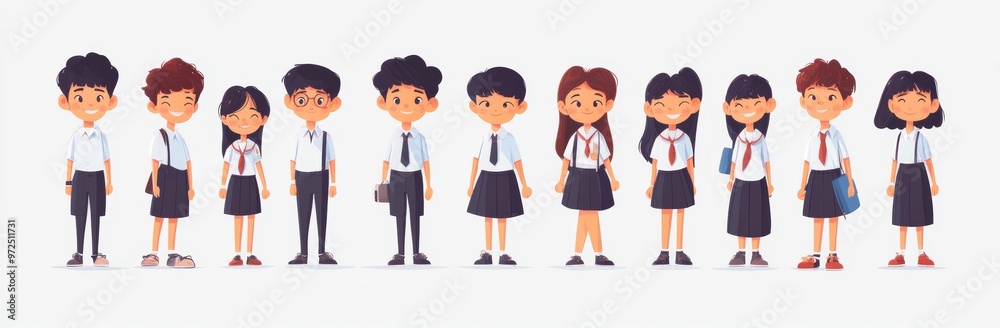 A set of children without backgrounds. This is a collection of schoolchildren created by stock. A set of children without backgrounds. This is a collection of schoolchildren created by stock.