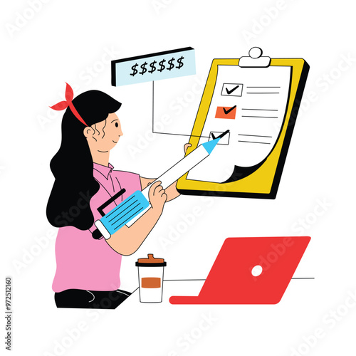 Woman filling out a loan application form online