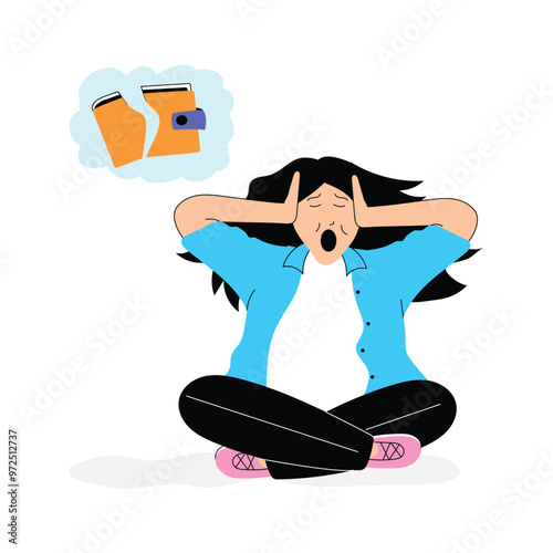 Woman facing financial crises, symbolized by worry and stress