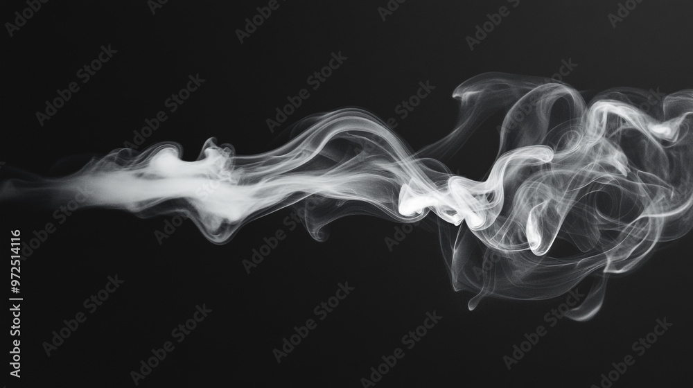 smoke on black background, Vapor, smoke, and fog drifting on a dark background. Atmospheric Effect of mist or haze.