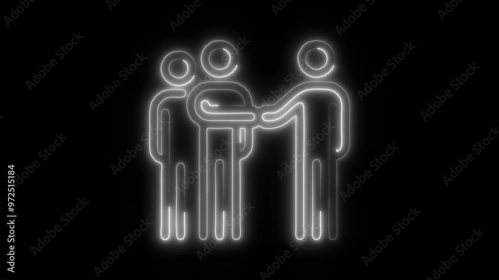 Business Agreement Icon in Video HD Neon Animation – Partnership and Collaboration Symbol with Dynamic Glow on Black Background Business Agreement Icon in Video HD Neon Animation – Partnership and Collaboration Symbol with Dynamic Glow on Black Background