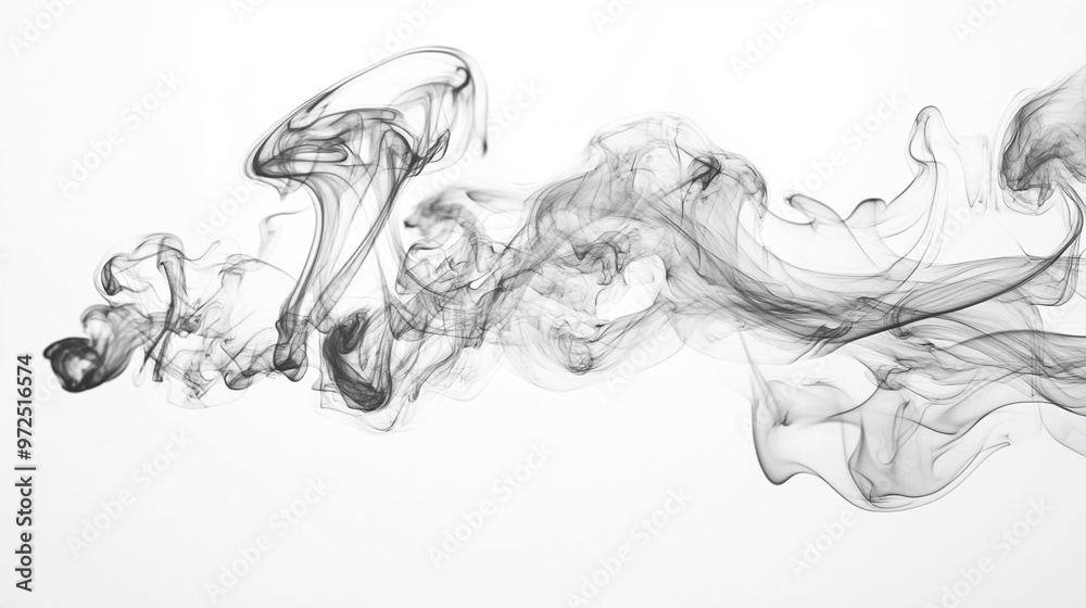 black dark smoke isolated on white, Black smoke in water, black swirls in water isolated on white background black dark smoke isolated on white, Black smoke in water, black swirls in water isolated on white background