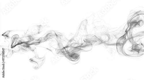 black dark smoke isolated on white, Black smoke in water, black swirls in water isolated on white background