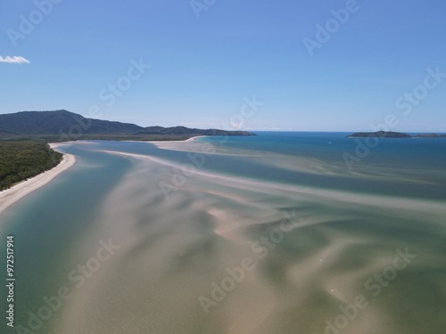 Aerial photo of Daintree River mouth Wonga Beach Queensland Australia photo