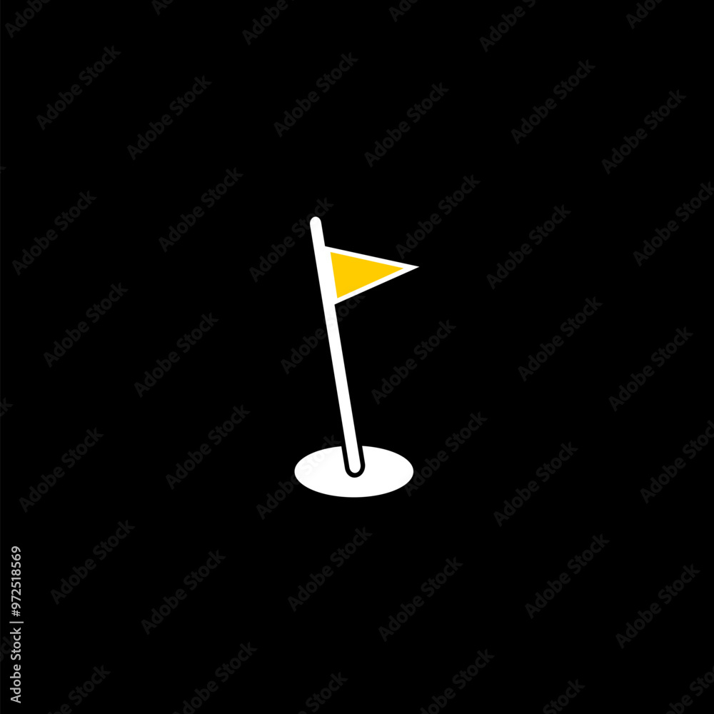 Golf icon thin line outline linear golf symbol isolated on black background. Golf icon thin line outline linear golf symbol isolated on black background.