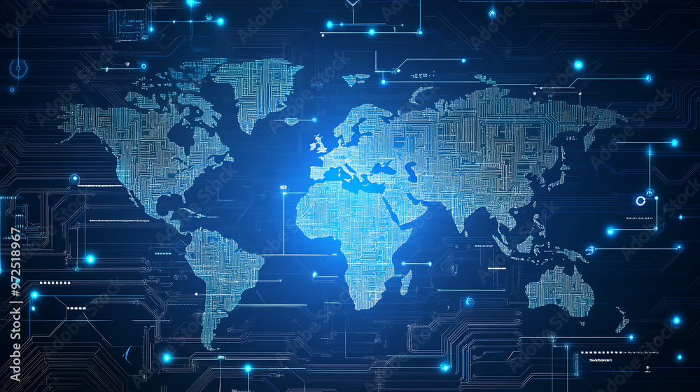 Detailed world map with borders of states. Isolated world map. fancy and futuristic world map in brown and blue colors Detailed world map with borders of states. Isolated world map. fancy and futuristic world map in brown and blue colors