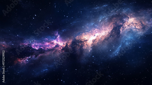 A stunning image of a galaxy with visible constellations scattered across the sky. The stars and cosmic dust create a mesmerizing view of the universe, highlighting the vastness and beauty of space.

