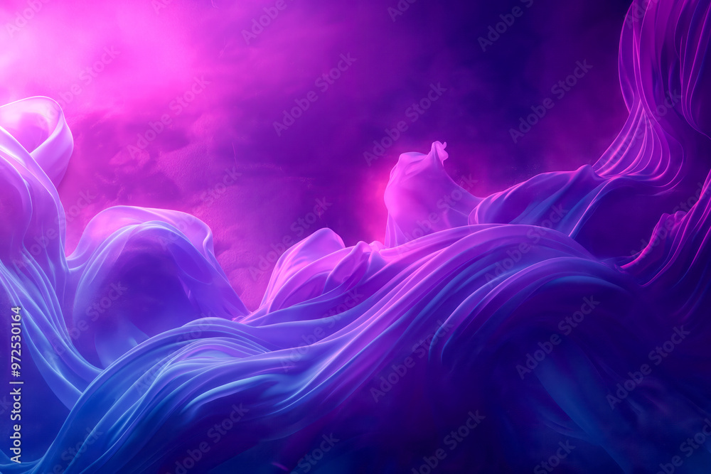 © Taras Roshchuk - Abstract flowing purple and pink silk waves in a dreamlike background